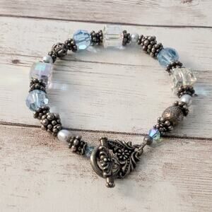 Blue & Dark Metal Bracelet
